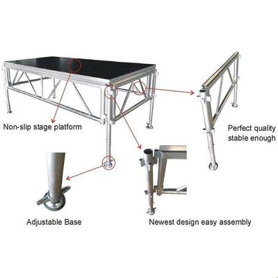 Portable Aluminum Stage Platform with Adjustable Height (0.6-1m）